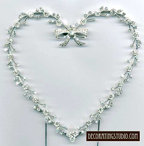 Crystal Heart Frame Cake Topper