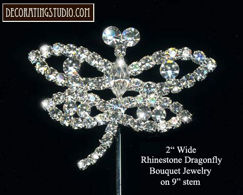Crystal Large Dragonfly Floral & Cake Stem(s)