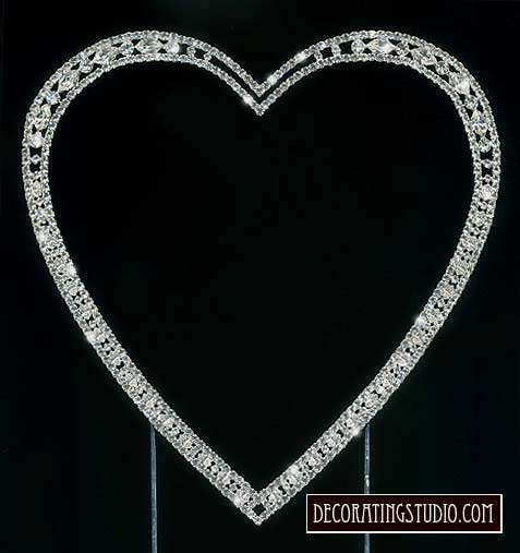 Crystal Marquise Cut Single Heart Cake Topper