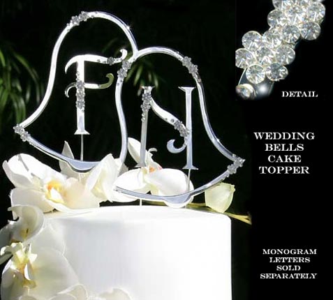 Crystal Wedding Bells Wedding Cake Topper - SALE 30% OFF