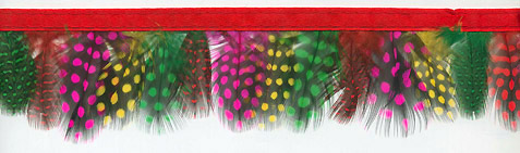 "Polka Dot Bright" Feather Trim - Yard(s)