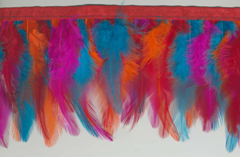 "Rainbow Vivid" Feather Trim - 10 Yd Bolt