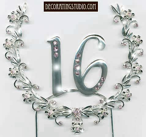 Sixteenth Birthday Cake Topper Wreath
