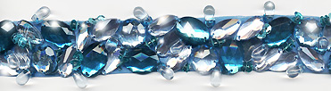 "Turquoise & Clear" Berkshire Embellished Jeweled Trim